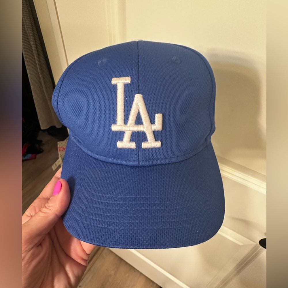 Blue and White Baseball Caps with LA Logo